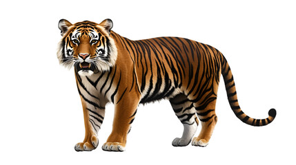 Obraz premium Majestic Tiger Illustration on White Background - Isolated Wildlife Artwork