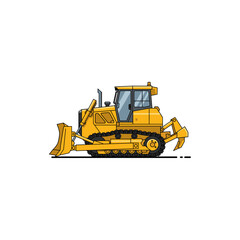 Construction Excavator icon logo flat vector design