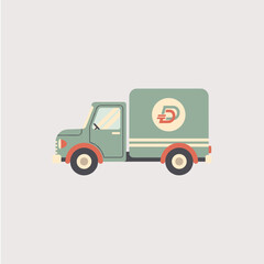 Delivery Truck icon logo flat vector design