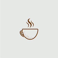 Coffee icon logo flat vector design