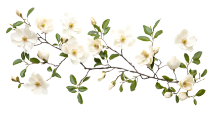 Elegant Top View Floral Magnolia Branches Arrangement