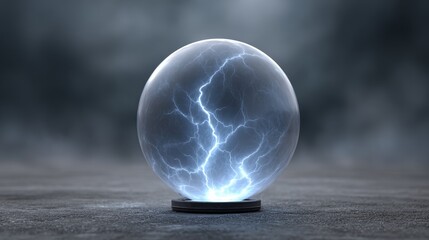 Electric storm orb generating light and power futuristic science environment gigapixel resolution cyber hacker concept