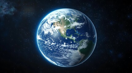 Planet Earth Rotating in Space Showing North and South America
