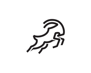 jump ibex goat line art logo icon symbol design template illustration inspiration