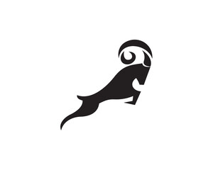 abstract ibex goat jump logo icon symbol design template illustration inspiration