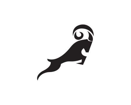 abstract ibex goat jump logo icon symbol design template illustration inspiration