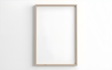 Modern Minimalist Empty Frame on White Wall Gallery Mockup. High quality