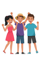 Fototapeta premium Illustration of Happy Friends Celebrating Together