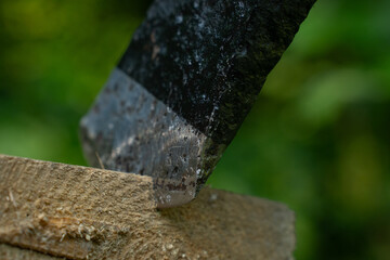 Finnish axe black color - close up