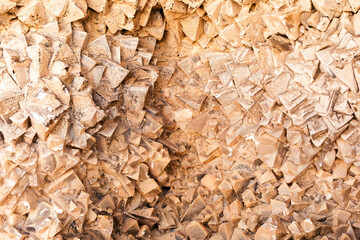 Close-up of a natural quartz formation inside a cave. The detailed crystal structure and layers of the mineral