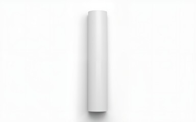 Blank cylindrical roll of white paper on a white background. High quality