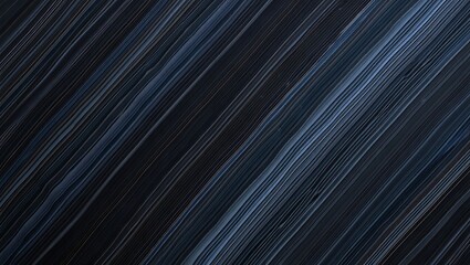 Diagonal Abstract Lines with Deep Blues and Black,  Monochromatic Pattern of Dark and Light Blues Arranged in an Angular Fashion