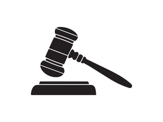 Judge Gavel Silhouette | Law and Justice Symbol Icon

