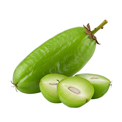 Fresh Green Bilimbi Fruits on Black Background Photo