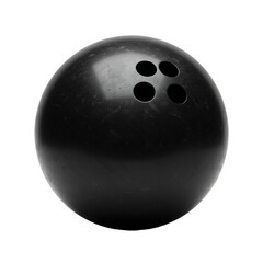 Realistic Illustration of a Black Bowling Ball with Finger Holes