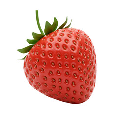 Close-Up Photo of a Realistic Strawberry Fruit on Isolated Black Background