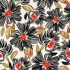 Pattern seamless print fashion textile design tropical floral flower stripe geometric abstract
