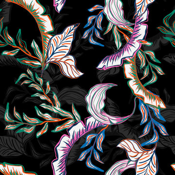 Pattern seamless print fashion textile design tropical floral flower stripe geometric abstract