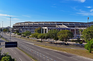 Maracanã Stadium seen from the Maracanã neighborhood, Rio de Janeiro, Brazil