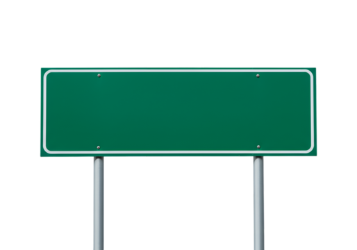 Green Road Sign Photo on Black Background