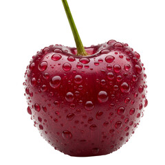 Photo of a Fresh Cherry with Water Droplets