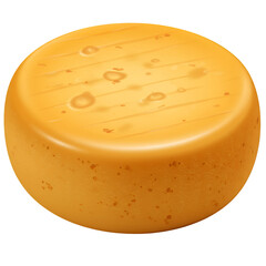 Delicious Wheel of Cheese PNG Illustration on Black Background