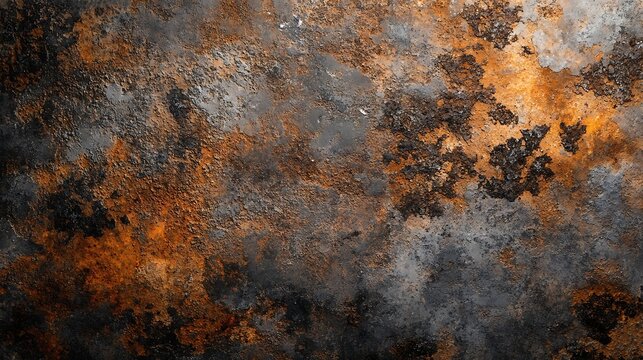 Texture of Corroded Metal Rust Abstract Background with Orange and Gray Patches