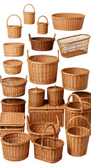 Variety of Woven Baskets Illustration