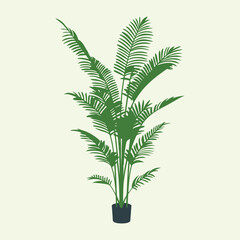 Tall indoor palm plant illustration.