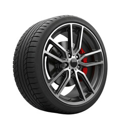 Obraz premium Realistic 3D Image of a Modern Car Tire and Wheel