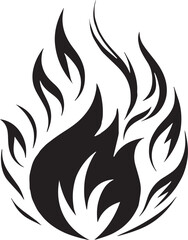 Tribal Flame Silhouette – Bold Black Fire Icon
