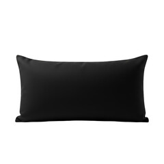 Realistic Photo of a Black Lumbar Pillow Against a Black Background