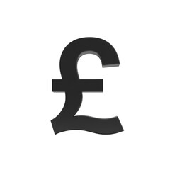 3D Illustration of Black Pound Sign Isolated on Black Background