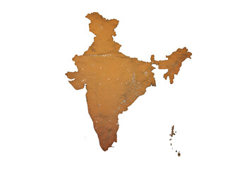 Illustration of a Map of India Isolated on a Black Backdrop