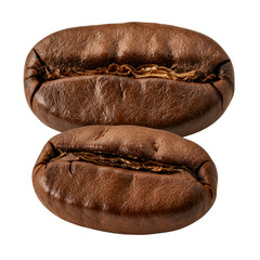 Realistic Photo of Coffee Beans Showing Texture and Detail with Black Background