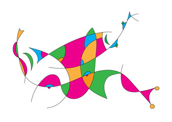 Abstract art "Crab in bright colors"