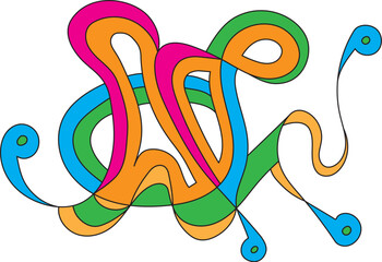 Abstract art "Octopus in bright colors"
