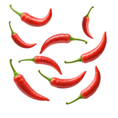 Realistic Photo of Red Chili Peppers on Black Background