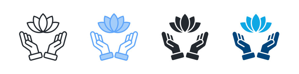 Obraz premium Wellness Icon Set Multiple Style. Designed In Outline, Blue, Glyph, Dual Tone