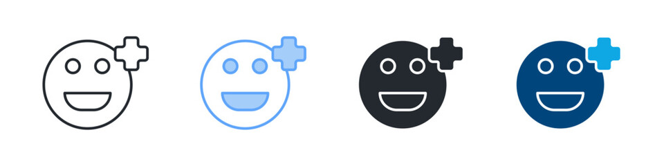 Optimistic Icon Set Multiple Style. Designed In Outline, Blue, Glyph, Dual Tone