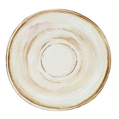 Watercolor illustration of a decorated plate. Perfect for food-themed prints, packaging, recipe cards, and kitchen decor.