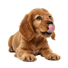 Cute Dog Illustration with Tongue Out Isolated on Black Background
