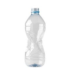 Crushed Plastic Bottle Isolated Photo