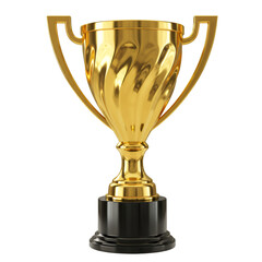 Gold Trophy Illustration, Award for Achievement Isolated in Black Isolated