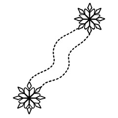 Christmas Ice Etch Silhouette – Frosted Glass Window Clipart, Winter Holiday Decoration Vector