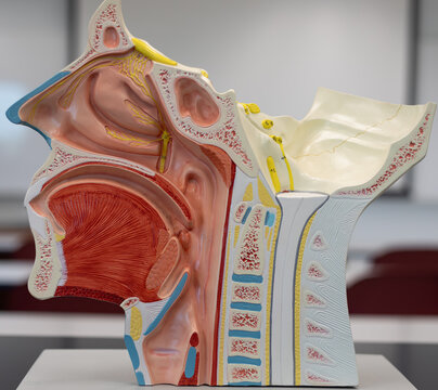 Sagittal Section of Head with Nasal and Oral Cavities