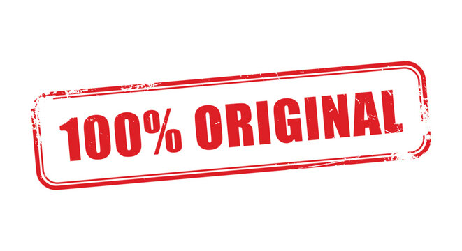 100% Original Red Grunge Stamp Vector illustration, for Product Labels and Packaging