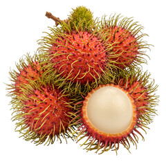 Photo of Fresh Rambutan Fruit with Black Background