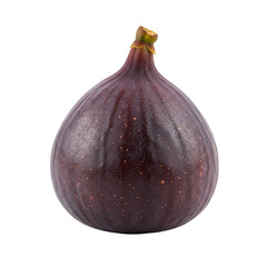 Realistic Photo of a Ripe Fig Fruit Isolated on Black Background