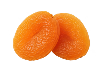 Two textured dried apricots on a fruit food